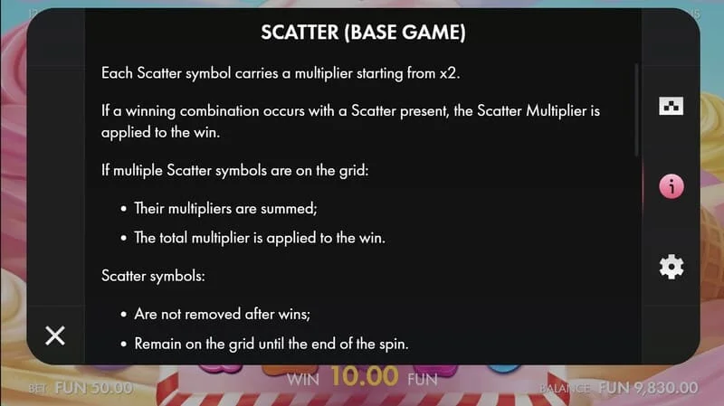 Sugar Wins - Scatter მულტიპლიკატორით